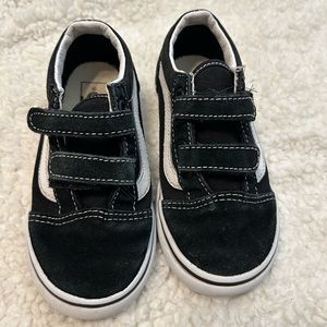 Toddler black Velcro Vans size 10
